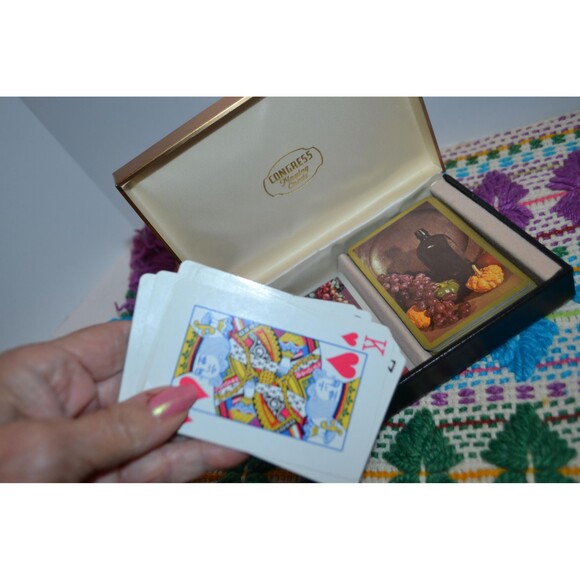 Vintage Playing Cards 1970s Still Life Double Decks in Box - Picture 3 of 5